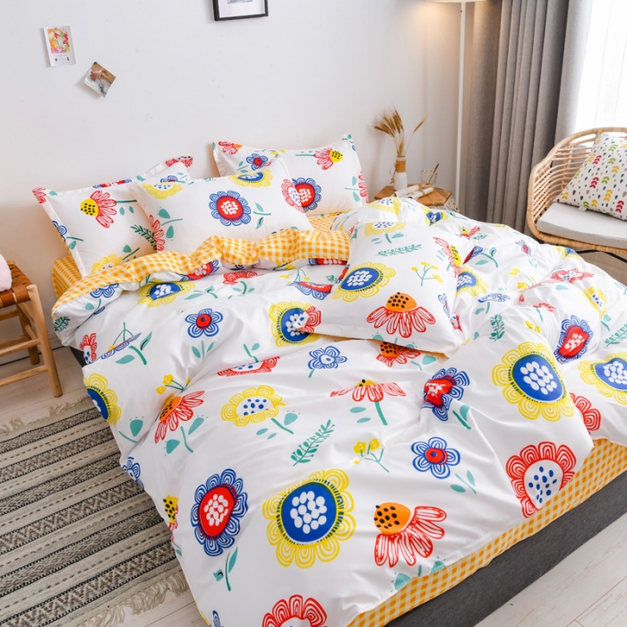 91家纺网 家纺一手货源 找家纺 乐居坊 2020新款简约小清新芦荟棉四件套 梵高印象