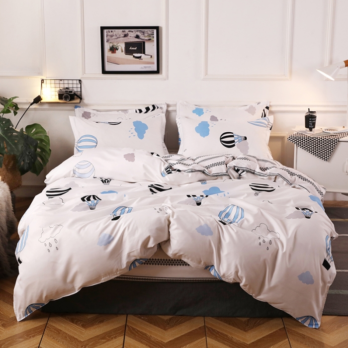 91家纺网 家纺一手货源 找家纺 乐居坊 2020新款简约小清新芦荟棉四件套 放飞梦想