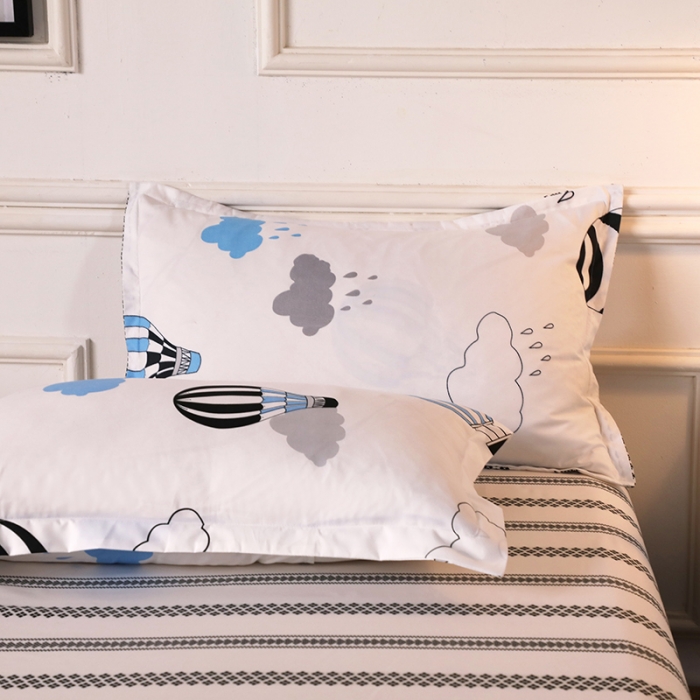 91家纺网 家纺一手货源 找家纺 乐居坊 2020新款简约小清新芦荟棉四件套 放飞梦想