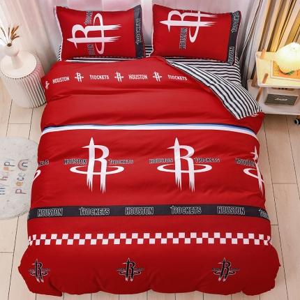 乐居坊 2020新款简约小清新芦荟棉四件套 红色记忆