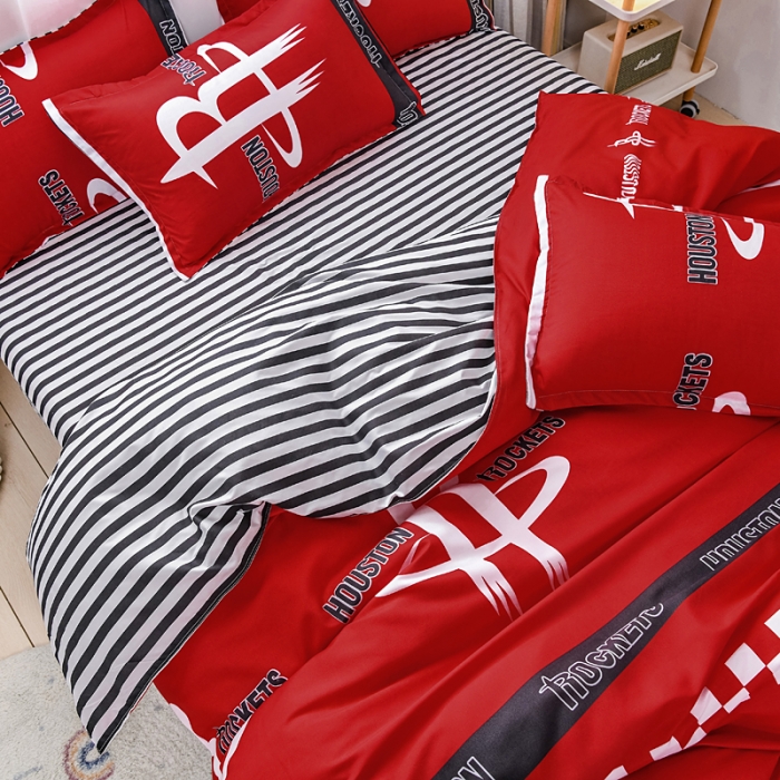 91家纺网 家纺一手货源 找家纺 乐居坊 2020新款简约小清新芦荟棉四件套 红色记忆