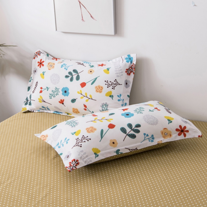 91家纺网 家纺一手货源 找家纺 乐居坊 2020新款简约小清新芦荟棉四件套 花儿朵朵