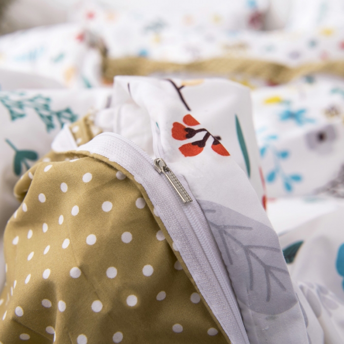 91家纺网 家纺一手货源 找家纺 乐居坊 2020新款简约小清新芦荟棉四件套 花儿朵朵