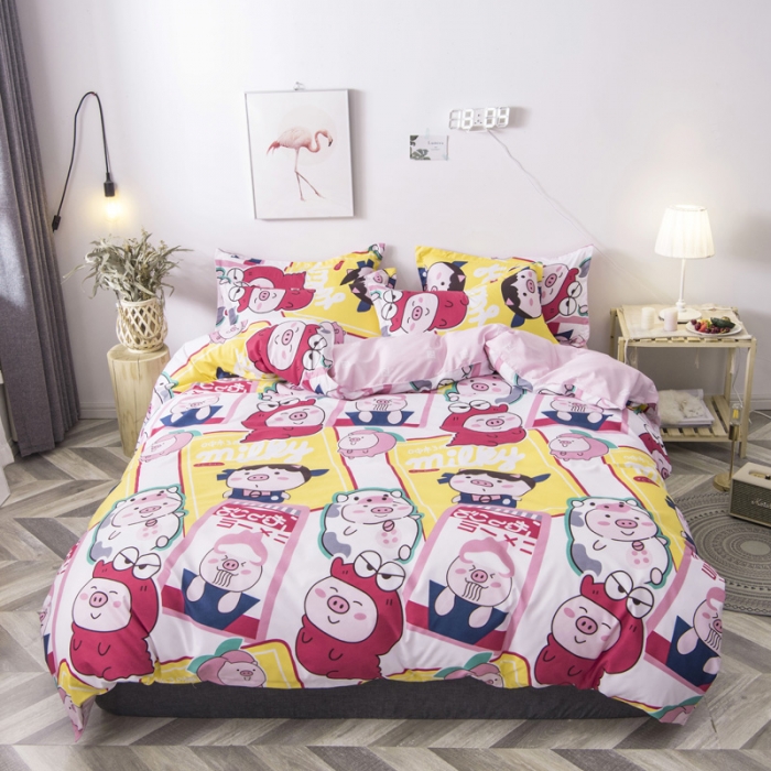 91家纺网 家纺一手货源 找家纺 乐居坊 2020新款简约小清新芦荟棉四件套 花田错