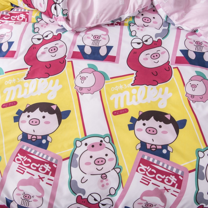 91家纺网 家纺一手货源 找家纺 乐居坊 2020新款简约小清新芦荟棉四件套 花田错