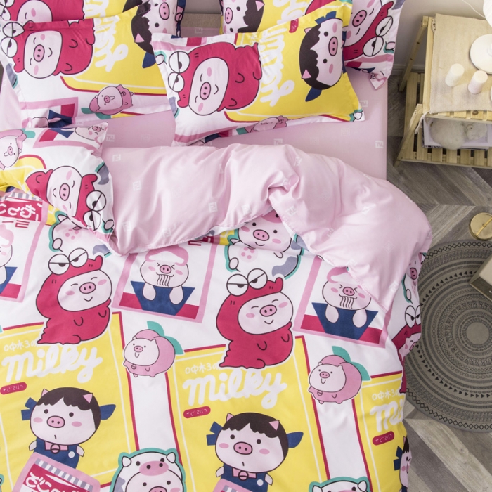 91家纺网 家纺一手货源 找家纺 乐居坊 2020新款简约小清新芦荟棉四件套 花田错