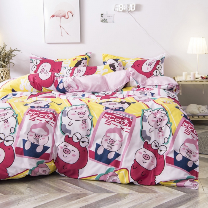 91家纺网 家纺一手货源 找家纺 乐居坊 2020新款简约小清新芦荟棉四件套 花田错