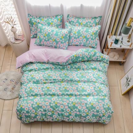 乐居坊 2020新款简约小清新芦荟棉四件套 花语清新