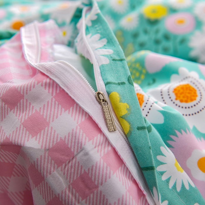 91家纺网 家纺一手货源 找家纺 乐居坊 2020新款简约小清新芦荟棉四件套 花语清新