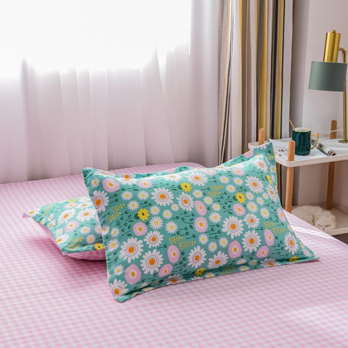 91家纺网 家纺一手货源 找家纺 乐居坊 2020新款简约小清新芦荟棉四件套 花语清新