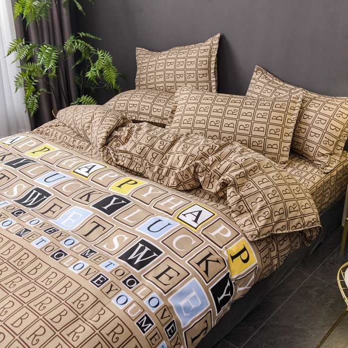 91家纺网 家纺一手货源 找家纺 乐居坊 2020新款简约小清新芦荟棉四件套 简单生活