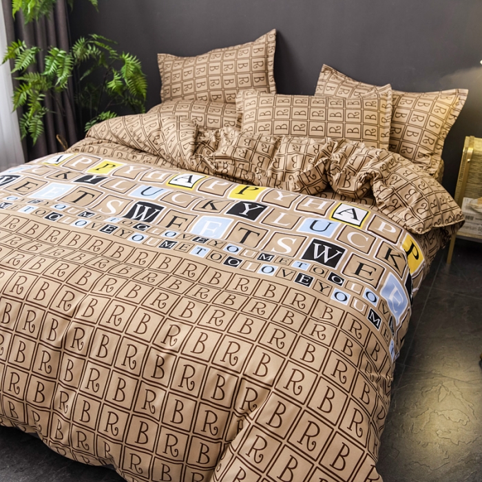 91家纺网 家纺一手货源 找家纺 乐居坊 2020新款简约小清新芦荟棉四件套 简单生活