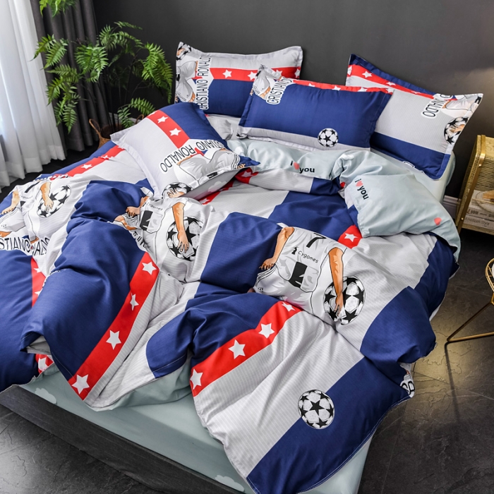 91家纺网 家纺一手货源 找家纺 乐居坊 2020新款简约小清新芦荟棉四件套 巨星梦