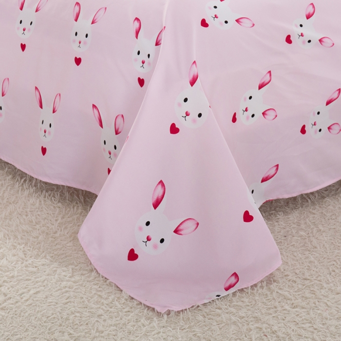 91家纺网 家纺一手货源 找家纺 乐居坊 2020新款简约小清新芦荟棉四件套 卡哇兔