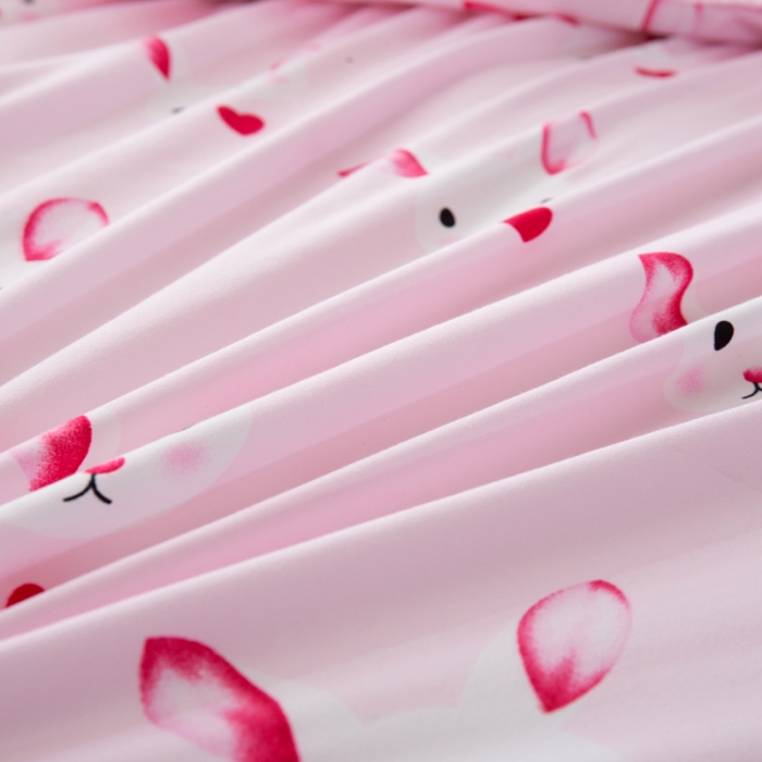 91家纺网 家纺一手货源 找家纺 乐居坊 2020新款简约小清新芦荟棉四件套 卡哇兔