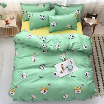 91家纺网 家纺一手货源 找家纺 乐居坊 2020新款简约小清新芦荟棉四件套 萌宠联欢