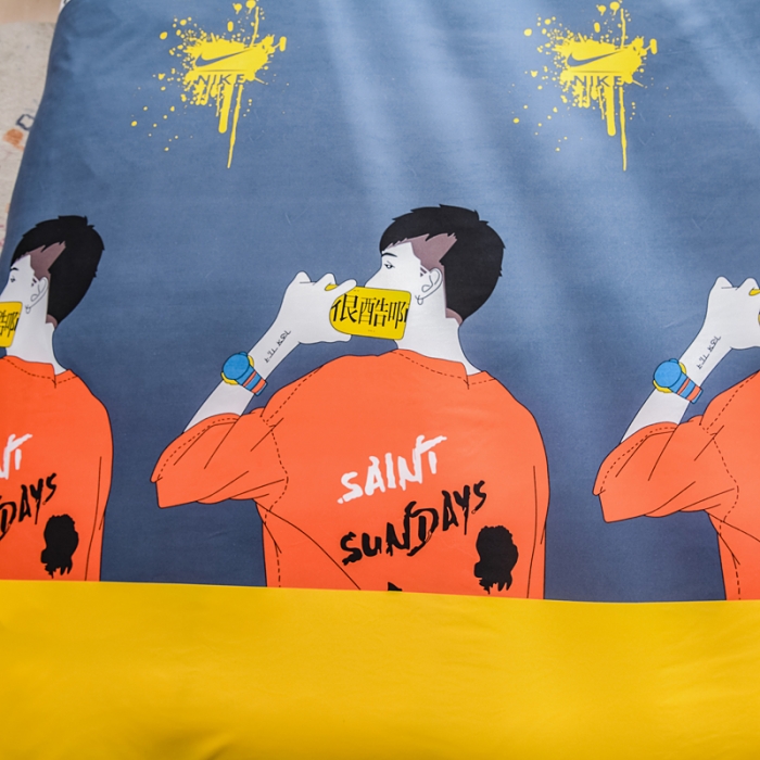 91家纺网 家纺一手货源 找家纺 乐居坊 2020新款简约小清新芦荟棉四件套 酷我时代