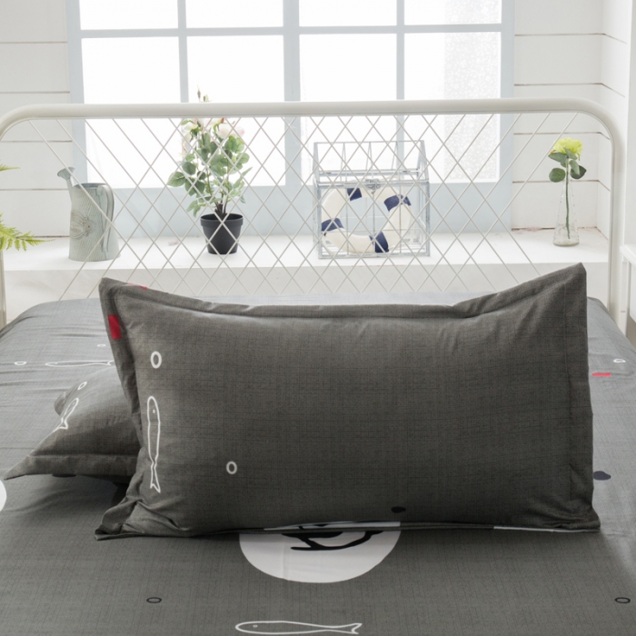 91家纺网 家纺一手货源 找家纺 乐居坊 2020新款简约小清新芦荟棉四件套 乐萌熊（灰）