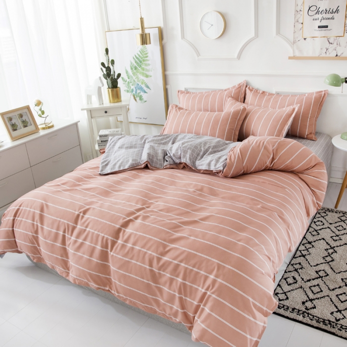 91家纺网 家纺一手货源 找家纺 乐居坊 2020新款简约小清新芦荟棉四件套 恋爱日记