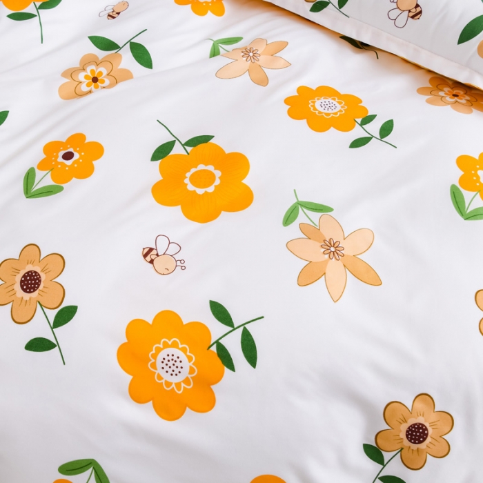 91家纺网 家纺一手货源 找家纺 乐居坊 2020新款简约小清新芦荟棉四件套 落花有意