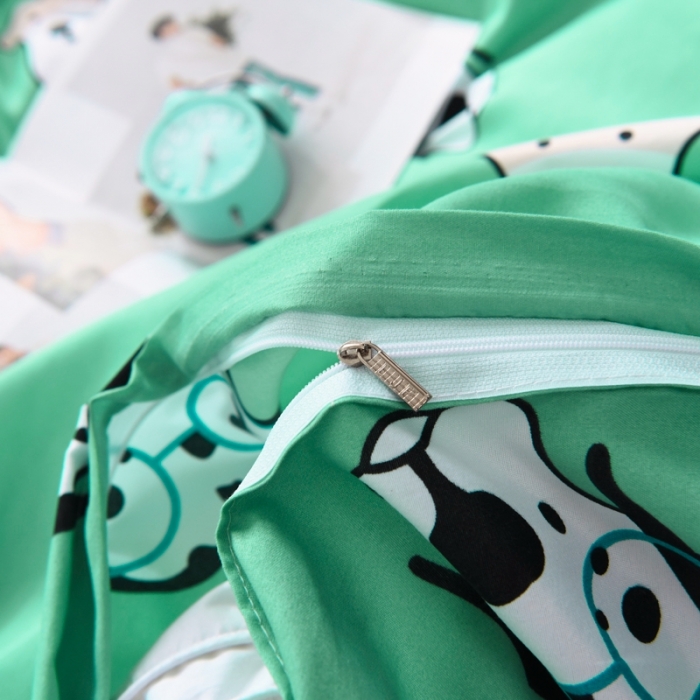 91家纺网 家纺一手货源 找家纺 乐居坊 2020新款简约小清新芦荟棉四件套 萌宠联欢