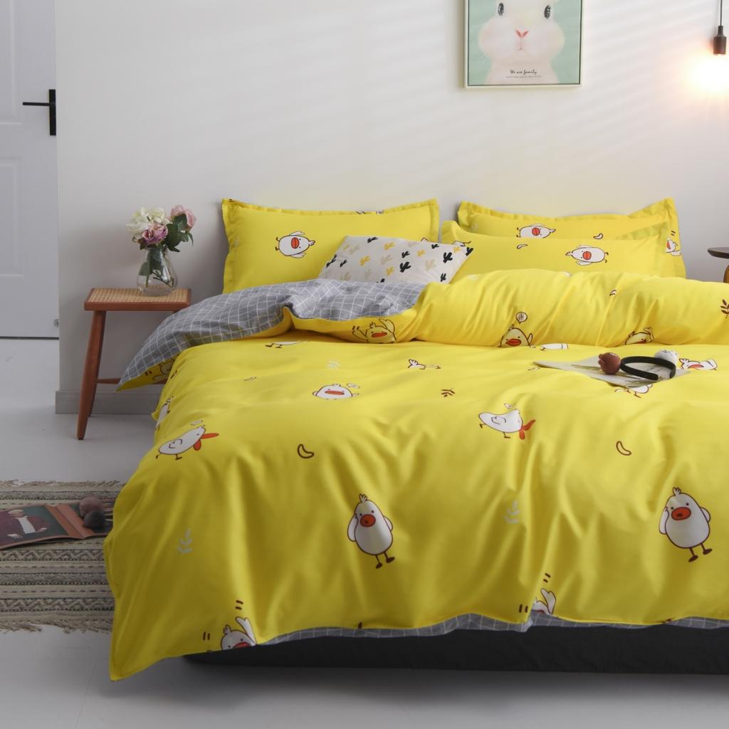 91家纺网 家纺一手货源 找家纺 乐居坊 2020新款简约小清新芦荟棉四件套 萌萌哒