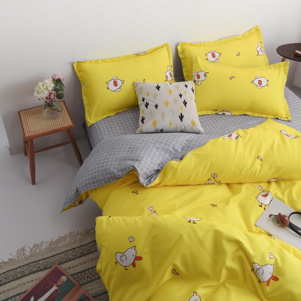 91家纺网 家纺一手货源 找家纺 乐居坊 2020新款简约小清新芦荟棉四件套 萌萌哒