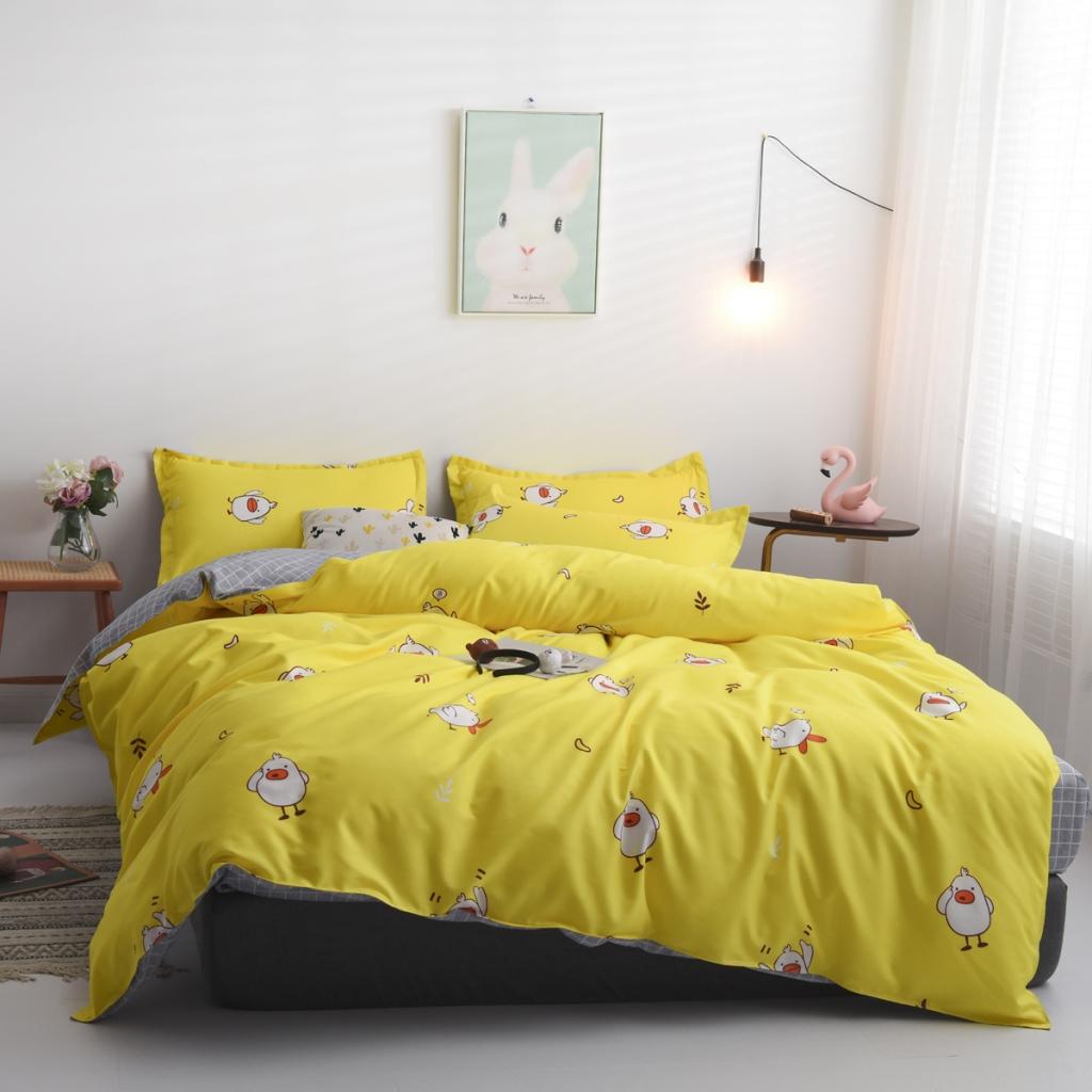 91家纺网 家纺一手货源 找家纺 乐居坊 2020新款简约小清新芦荟棉四件套 萌萌哒