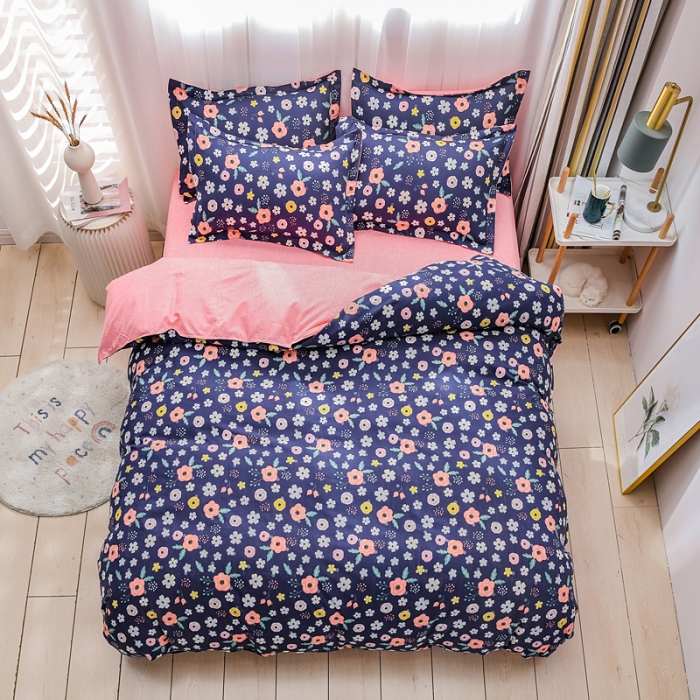 91家纺网 家纺一手货源 找家纺 乐居坊 2020新款简约小清新芦荟棉四件套 热恋