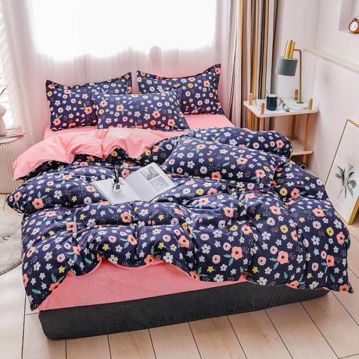 91家纺网 家纺一手货源 找家纺 乐居坊 2020新款简约小清新芦荟棉四件套 热恋