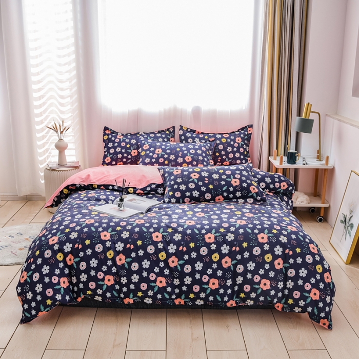 91家纺网 家纺一手货源 找家纺 乐居坊 2020新款简约小清新芦荟棉四件套 热恋