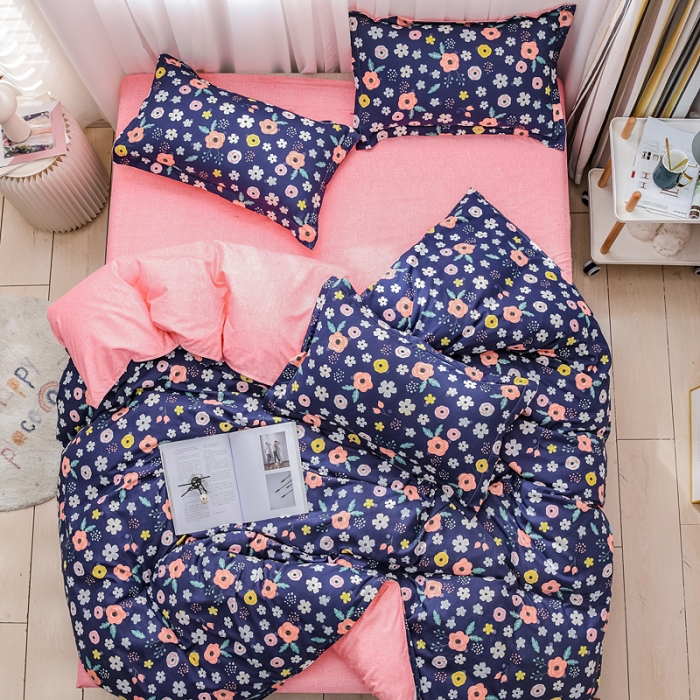 91家纺网 家纺一手货源 找家纺 乐居坊 2020新款简约小清新芦荟棉四件套 热恋