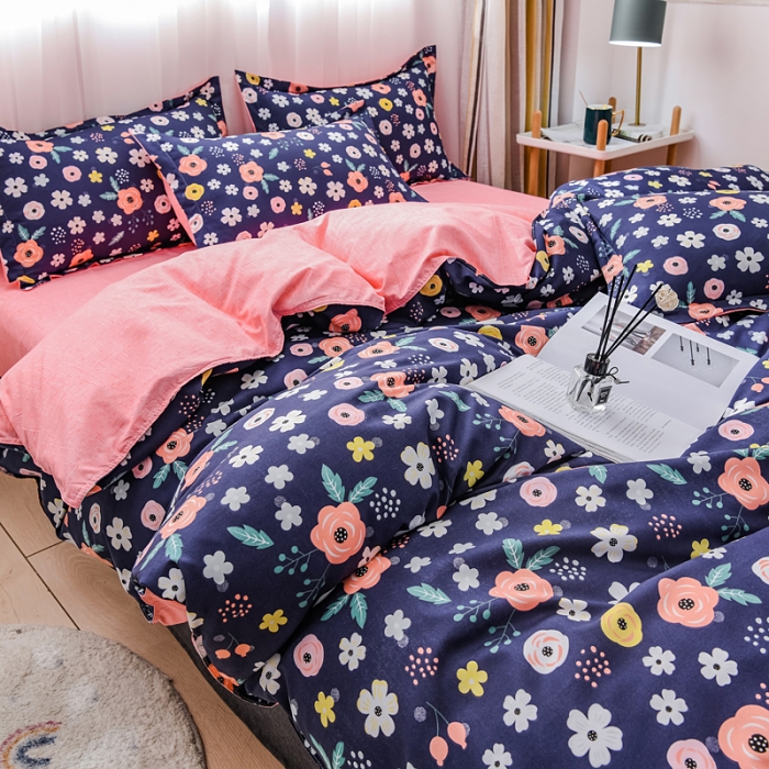 91家纺网 家纺一手货源 找家纺 乐居坊 2020新款简约小清新芦荟棉四件套 热恋