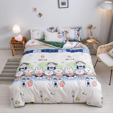 乐居坊 2020新款简约小清新芦荟棉四件套 森林派对