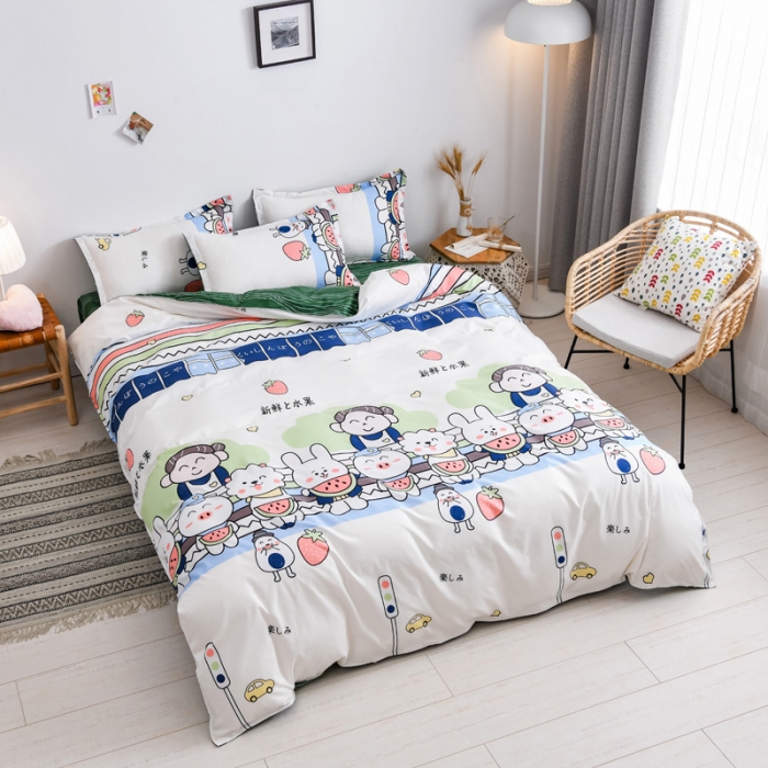 91家纺网 家纺一手货源 找家纺 乐居坊 2020新款简约小清新芦荟棉四件套 森林派对