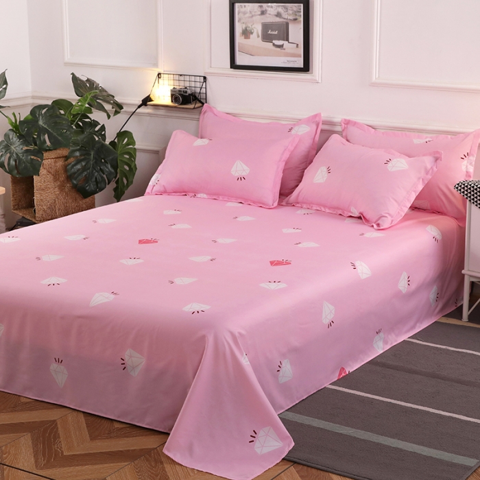 91家纺网 家纺一手货源 找家纺 乐居坊 2020新款简约小清新芦荟棉四件套 闪亮