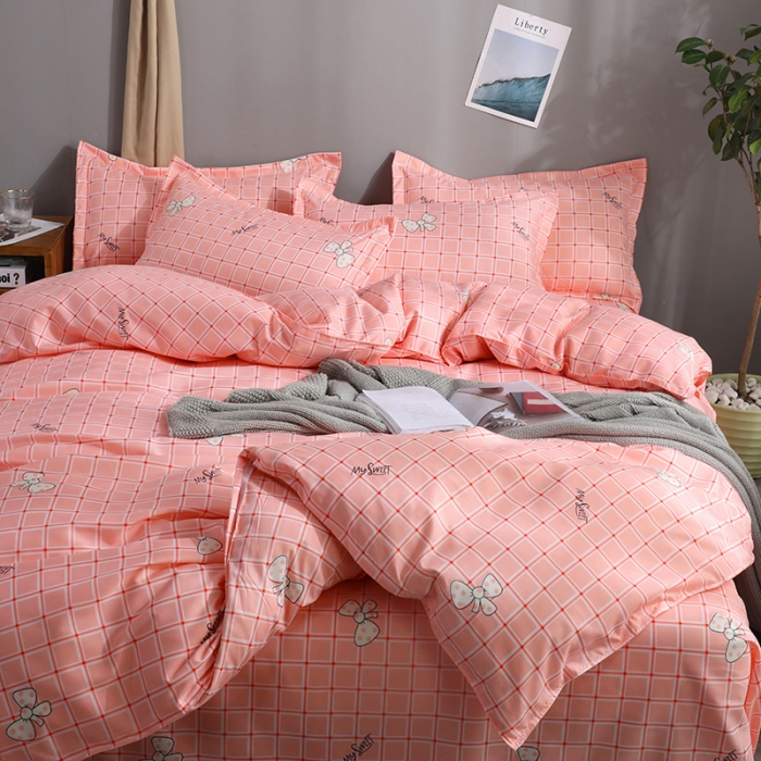 91家纺网 家纺一手货源 找家纺 乐居坊 2020新款简约小清新芦荟棉四件套 少女情怀