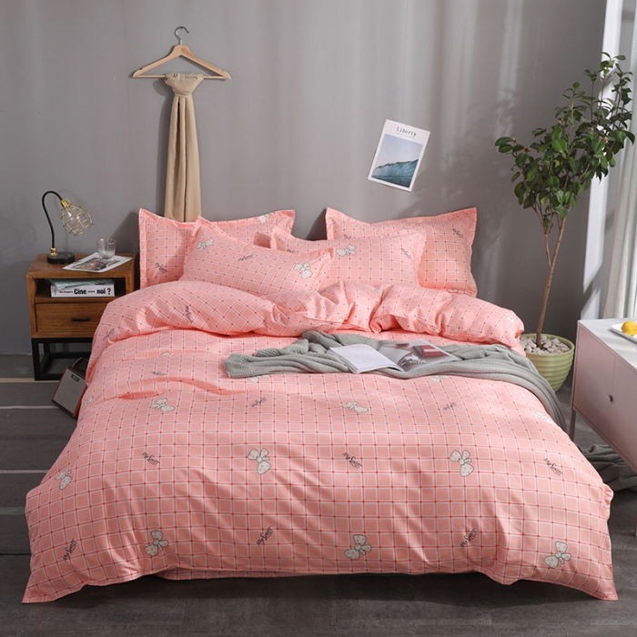 91家纺网 家纺一手货源 找家纺 乐居坊 2020新款简约小清新芦荟棉四件套 少女情怀