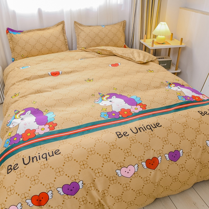 91家纺网 家纺一手货源 找家纺 乐居坊 2020新款简约小清新芦荟棉四件套 奢华