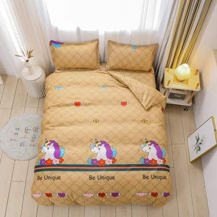 乐居坊 2020新款简约小清新芦荟棉四件套 奢华