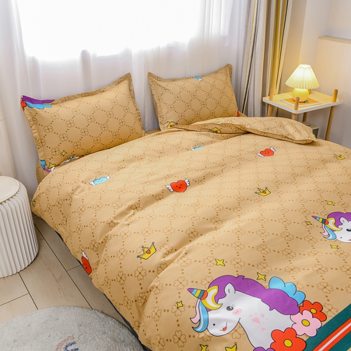 91家纺网 家纺一手货源 找家纺 乐居坊 2020新款简约小清新芦荟棉四件套 奢华