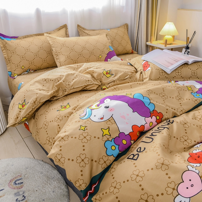 91家纺网 家纺一手货源 找家纺 乐居坊 2020新款简约小清新芦荟棉四件套 奢华