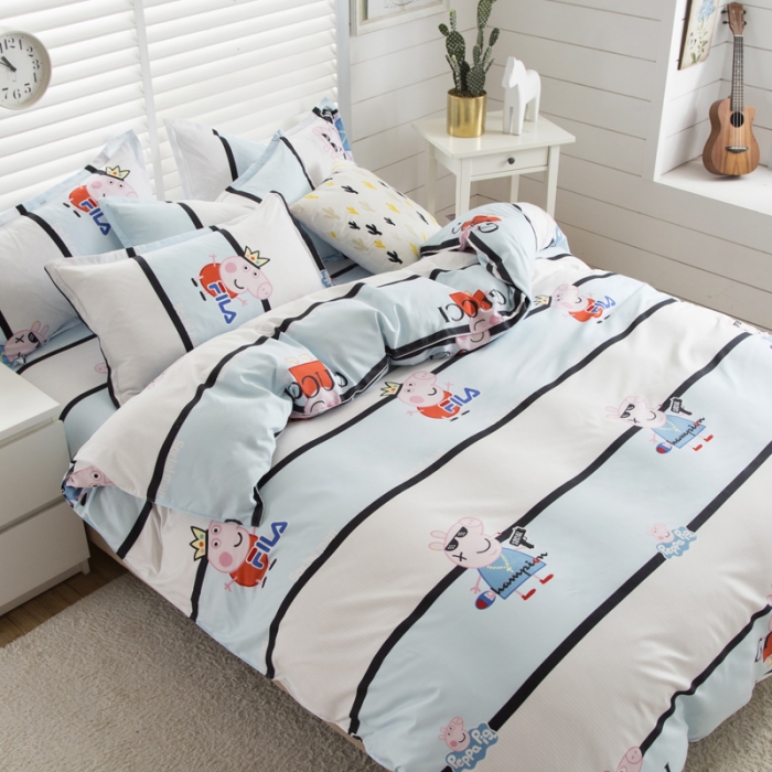 91家纺网 家纺一手货源 找家纺 乐居坊 2020新款简约小清新芦荟棉四件套 社会人