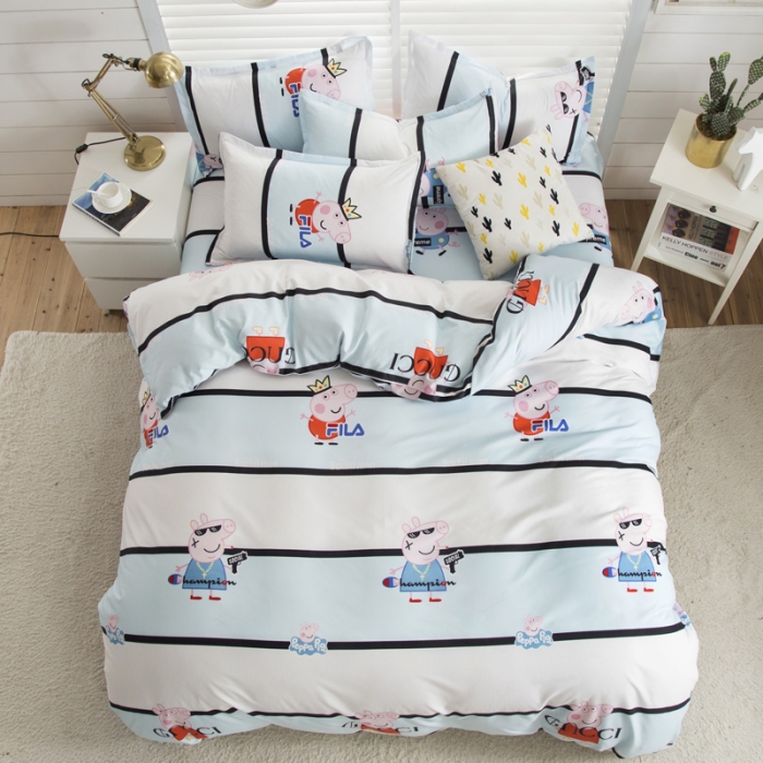 91家纺网 家纺一手货源 找家纺 乐居坊 2020新款简约小清新芦荟棉四件套 社会人