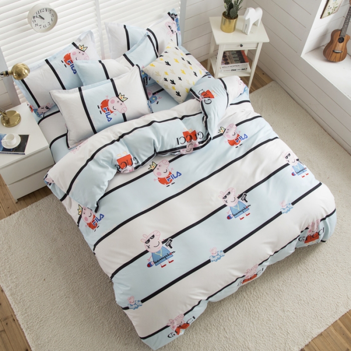 91家纺网 家纺一手货源 找家纺 乐居坊 2020新款简约小清新芦荟棉四件套 社会人