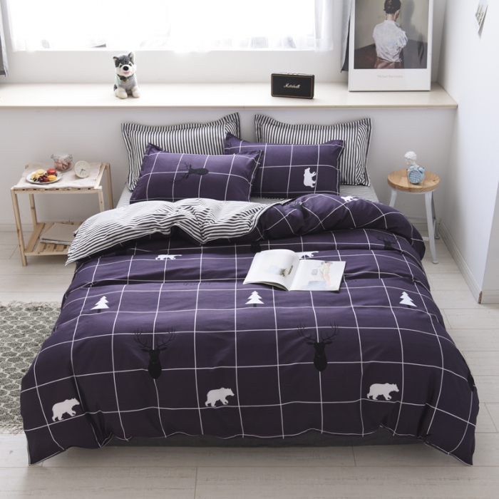 91家纺网 家纺一手货源 找家纺 乐居坊 2020新款简约小清新芦荟棉四件套 时尚人生