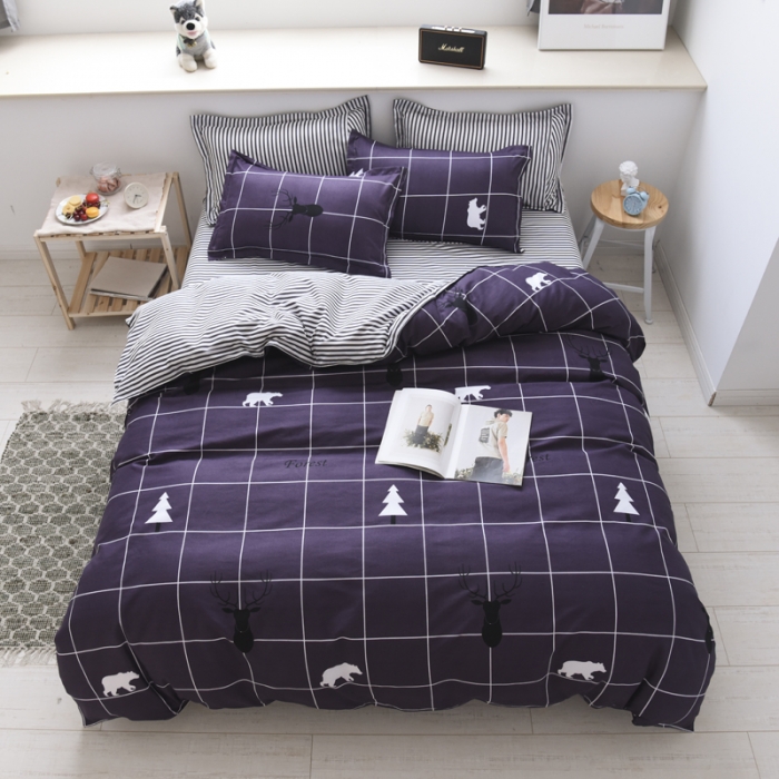 91家纺网 家纺一手货源 找家纺 乐居坊 2020新款简约小清新芦荟棉四件套 时尚人生