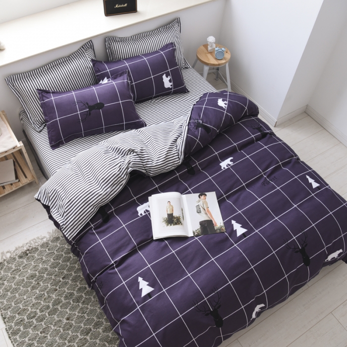 91家纺网 家纺一手货源 找家纺 乐居坊 2020新款简约小清新芦荟棉四件套 时尚人生