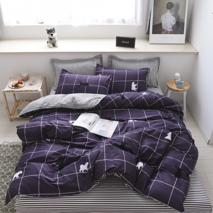 91家纺网 家纺一手货源 找家纺 乐居坊 2020新款简约小清新芦荟棉四件套 时尚人生