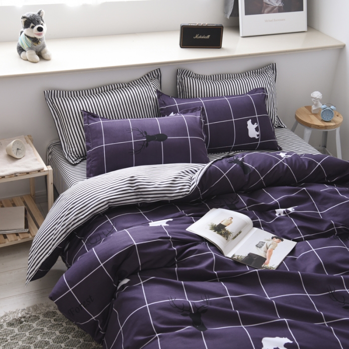 91家纺网 家纺一手货源 找家纺 乐居坊 2020新款简约小清新芦荟棉四件套 时尚人生